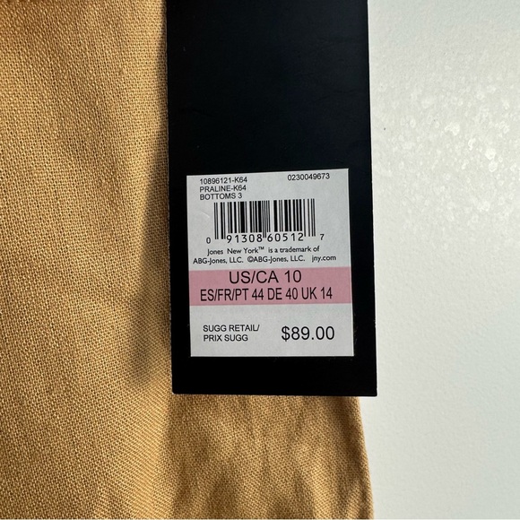 Jones New York Signature Brown High Rise Crop Linen Blend Pants Size 10 NWT - Picture 5 of 14